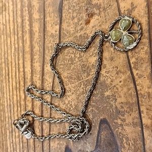 Vintage Sterling Shamrock Necklace